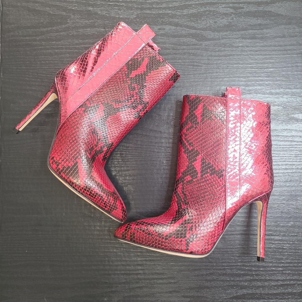 Paris Texas Snake Skin Leather Booties